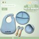 Hello Junior Silicone Baby Feeding Set, Light Blue